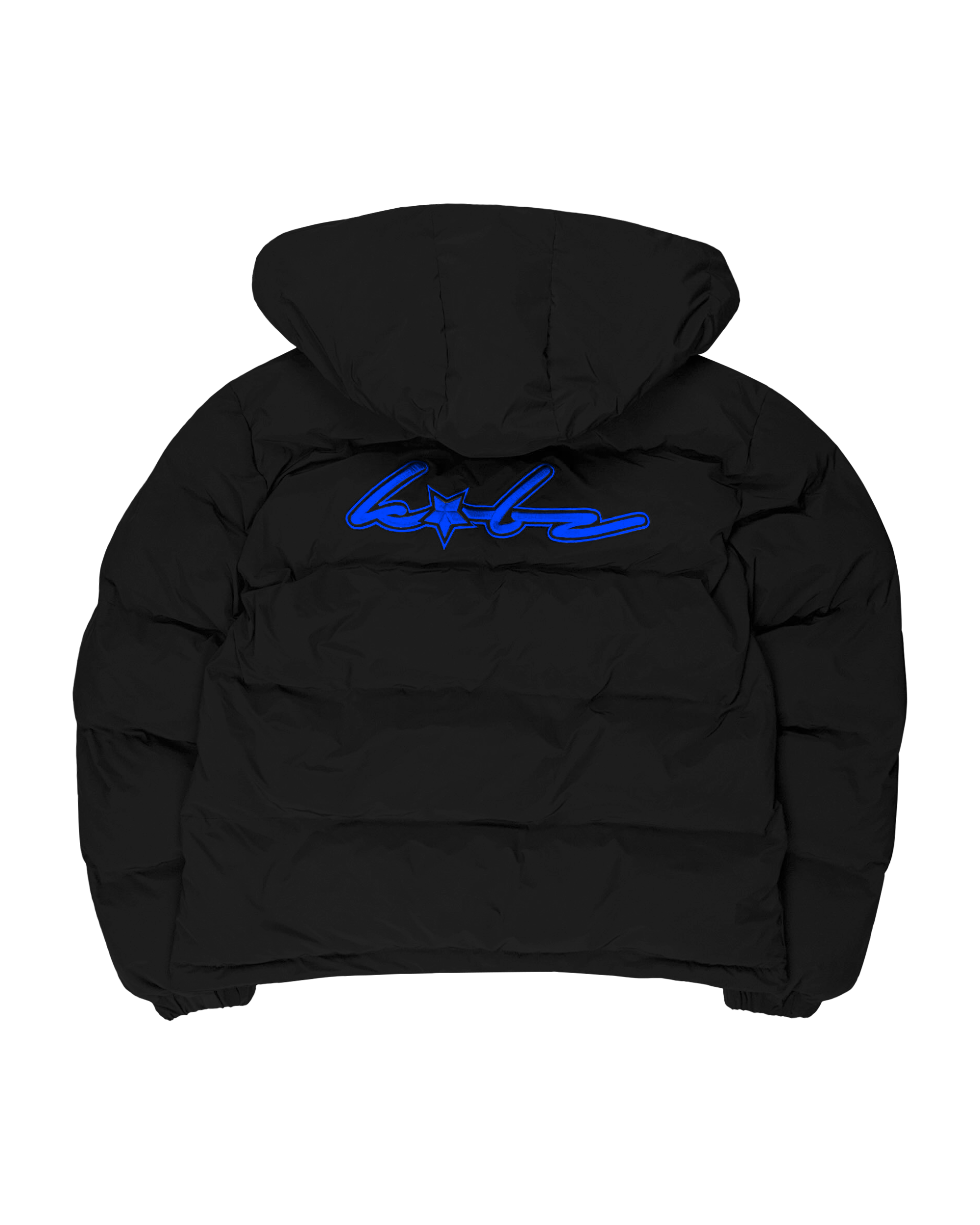 PUFFERJACKET BLACK/ROYALBLUE