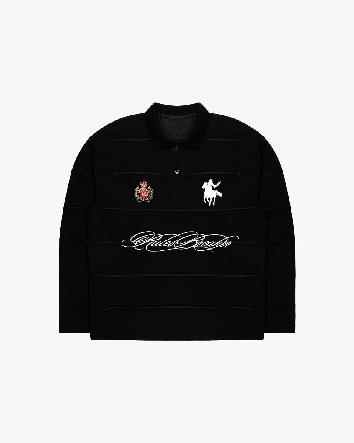 DISSTRESSED POLO SHIRT BLACK