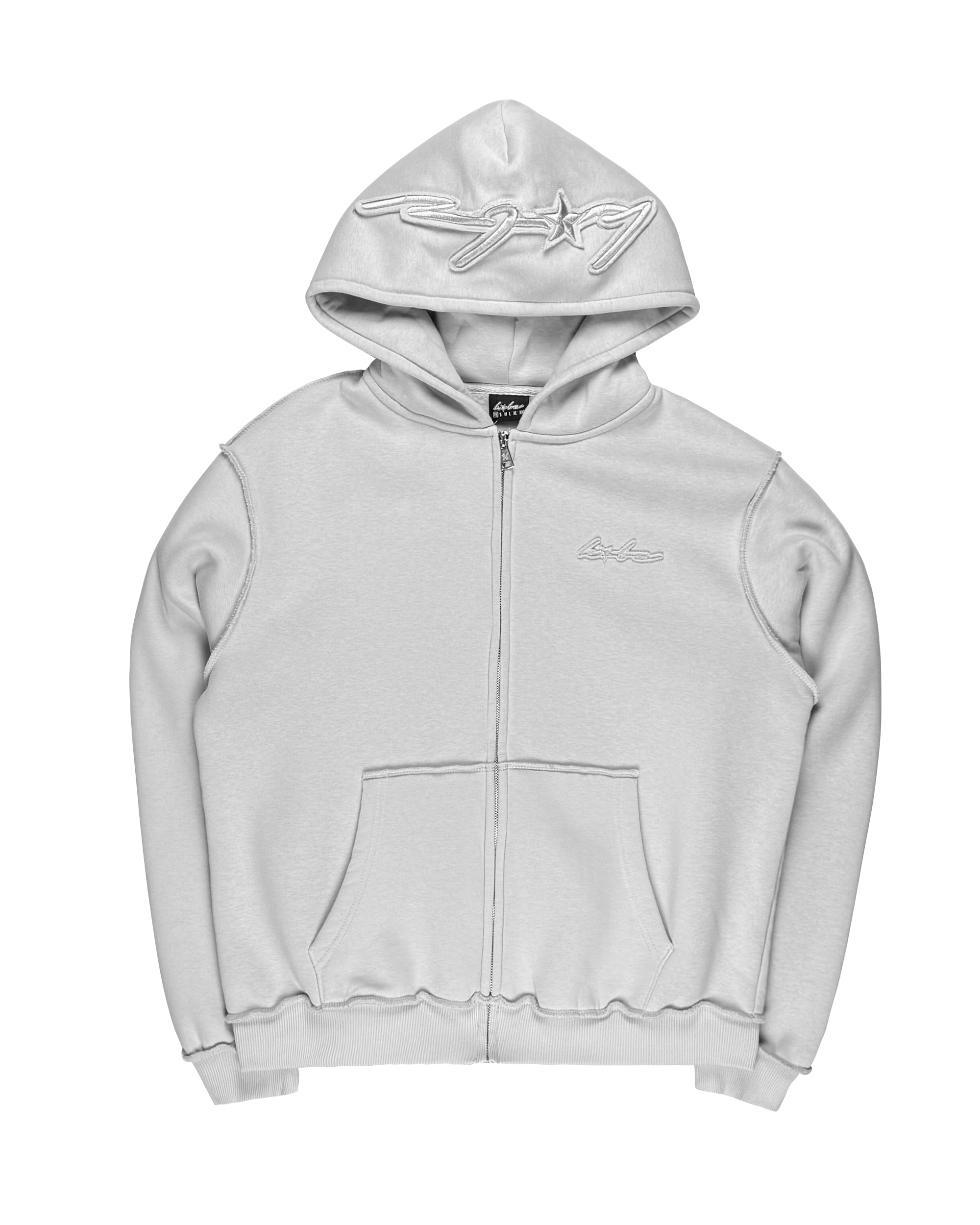 GREY DISSTRESSED ZIP
