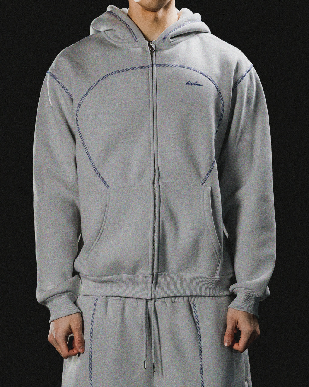 SEAMY ZIPHOODIE BLUE