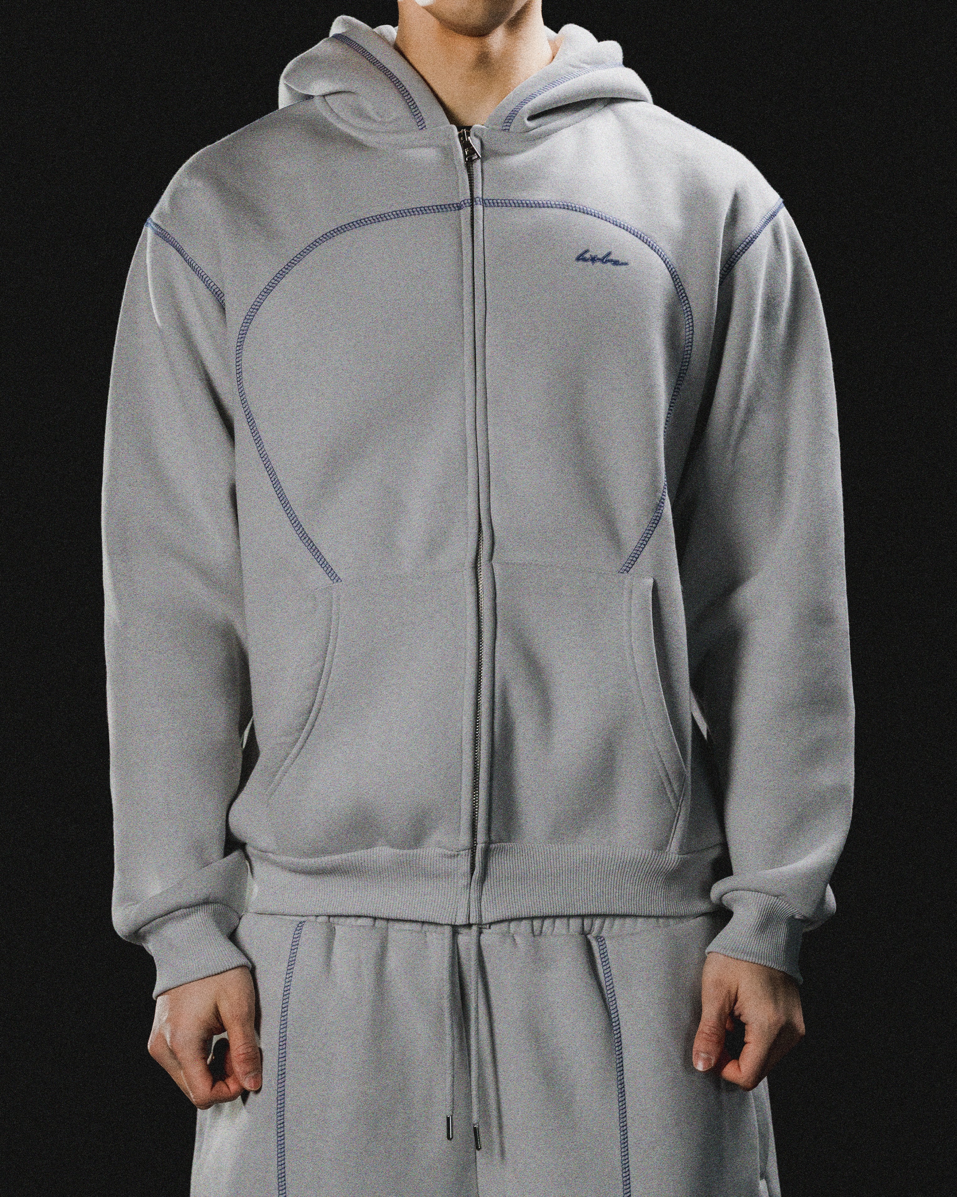 SEAMY ZIPHOODIE BLUE