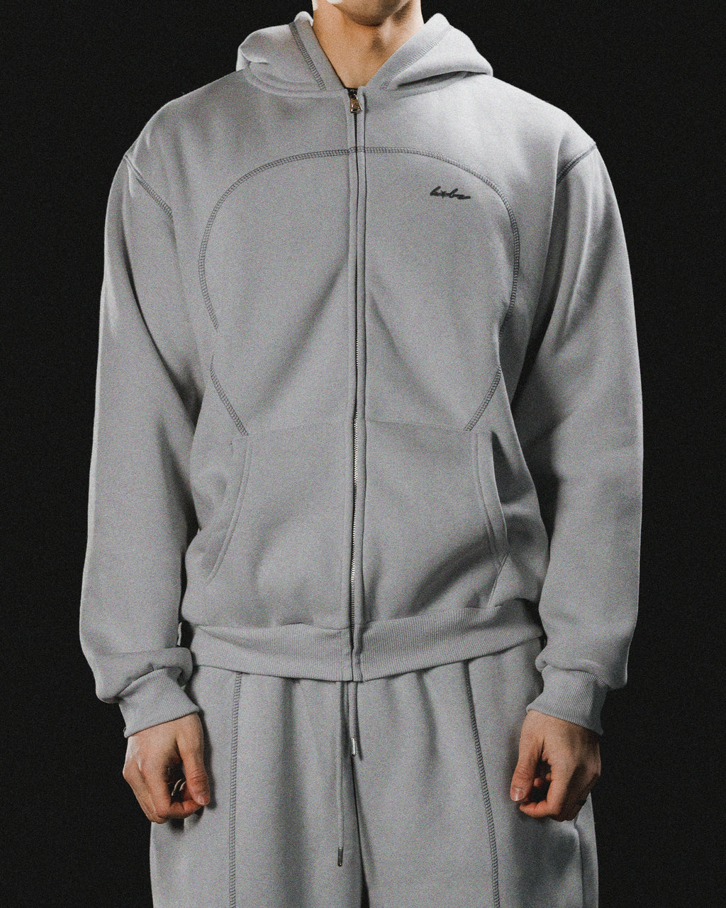 SEAMY ZIPHOODIE GREY