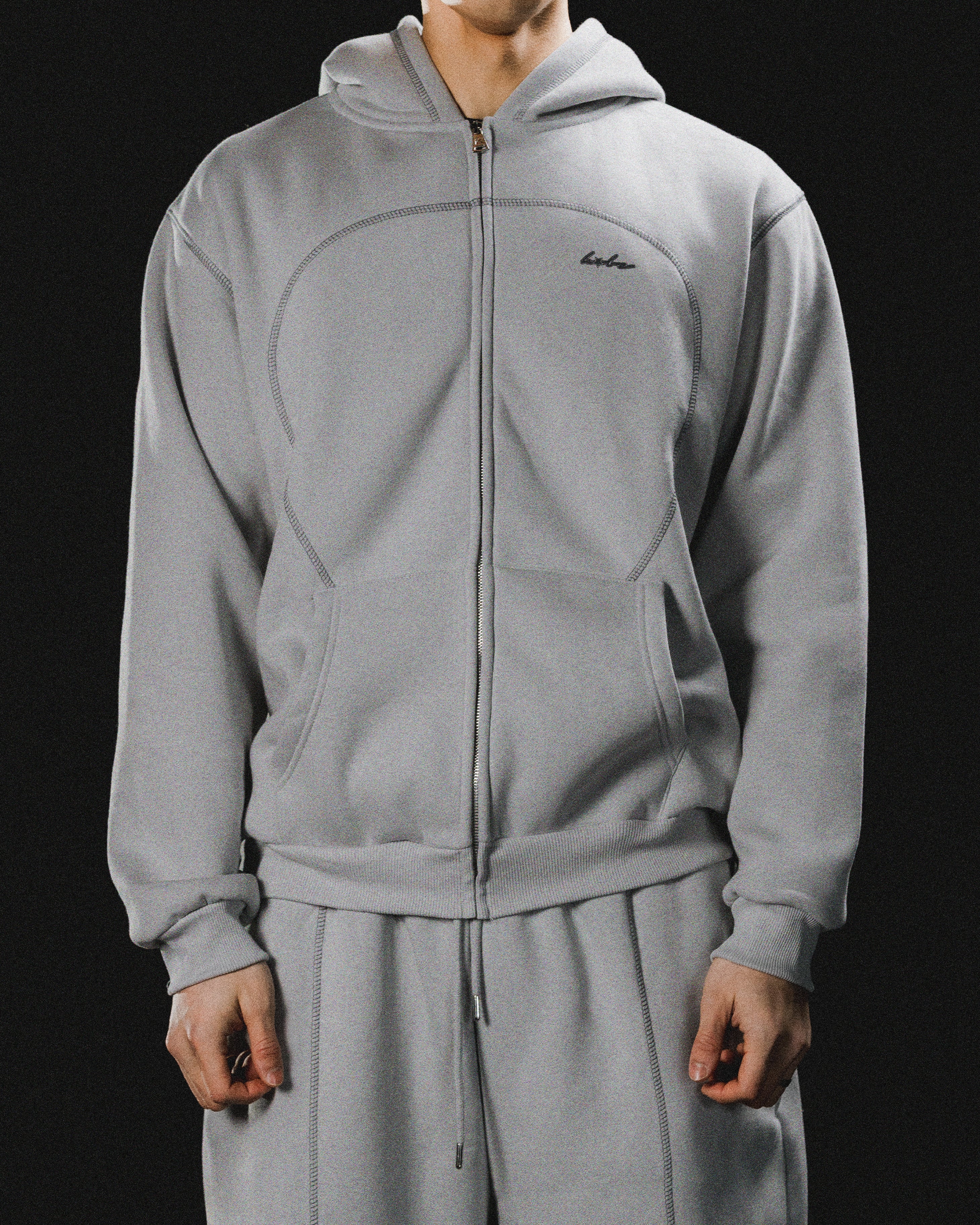 SEAMY ZIPHOODIE GREY